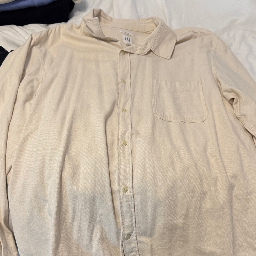 GAP Beige Button Down Shirt NWT - image 1